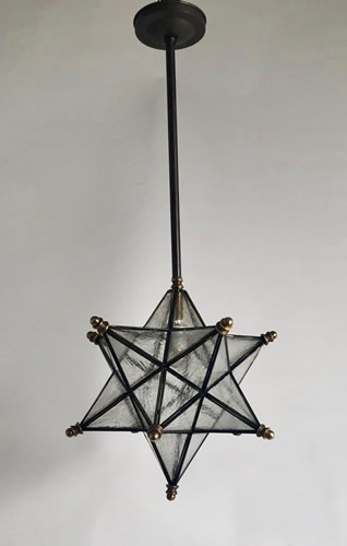 Crackle Glass Star Pendant Light